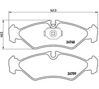 BREMBO P 50 081 Kit pastiglie freno, Freno a disco per DODGE,MERCEDES-BENZ,VW