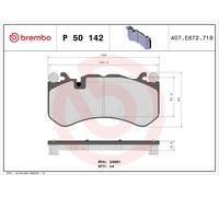 BREMBO P 50 142 Kit pastiglie freno, Freno a disco per BRABUS,MERCEDES-BENZ,PUCH
