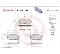 BREMBO P 50 144 Kit pastiglie freno, Freno a disco per MERCEDES-BENZ,NISSAN