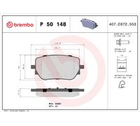 BREMBO P 50 148 Kit pastiglie freno, Freno a disco per MERCEDES-BENZ,MERCEDES-BE