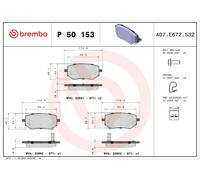 BREMBO P 50 153 Kit pastiglie freni