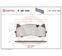 Set di pastiglie freno BREMBO P 50 154, fronte