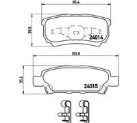BREMBO P 54 034 Kit pastiglie freno, Freno a disco per CHRYSLER,CHRYSLER (BBDC),