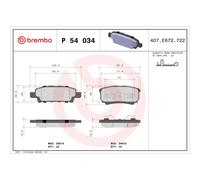 Brembo P 54 034 - Pastiglia Freno - Posteriore