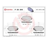 Brembo P 54 044 - Pastiglia Freno - Anteriore e Posteriore