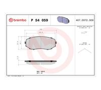 Set di pastiglie freno BREMBO P 54 059, anteriore
