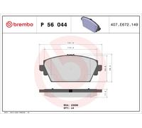 BREMBO Kit pastiglie freno, Freno a disco compatibile con NISSAN P 56 044
