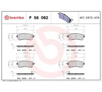 BREMBO P 56 082 Kit pastiglie freni