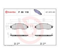 BREMBO P 56 118 Pastiglie freno anteriore per NP300 Alaskan Navara Terra
