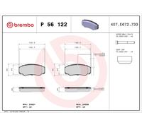 BREMBO P 56 122 Kit pastiglie freni