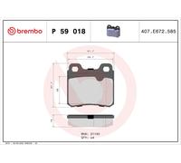 BREMBO P 59 018 Kit pastiglie freno, Freno a disco per HOLDEN,OPEL,SAAB,VAUXHALL