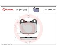 BREMBO P 59 025 Kit pastiglie freni Anteriore per OPEL Speedster (E01)