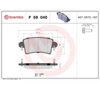BREMBO P 59 040 Kit pastiglie freni