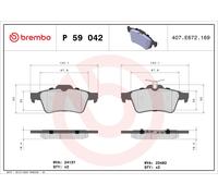 BREMBO P 59 042 Kit pastiglie freno, Freno a disco per CADILLAC,CHEVROLET,CITROË