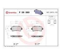 Brembo P 59 060 - Pastiglia Freno - Posteriore