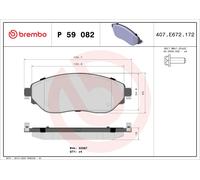 Brembo P 59 082 - Pastiglia Freno - Anteriore