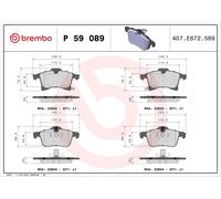 Set di pastiglie freno BREMBO P 59 089, anteriore