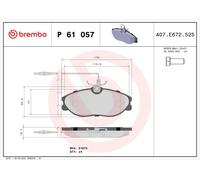 BREMBO P 61 057 Kit pastiglie freni