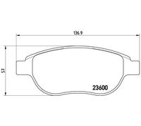 BREMBO P 61 068X Kit pastiglie freno per PEUGEOT 1007 (KM_), 206 Hatchback (2A/C