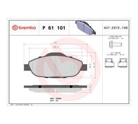 Brembo P 61 101 - Pastiglia Freno - Anteriore