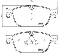 BREMBO P 61 107 Kit pastiglie freno per PEUGEOT 407 (6D_), 407 Coupé (6C_), 407