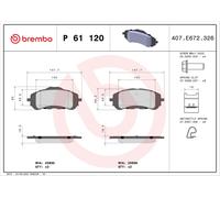Brembo P 61 120 - Pastiglia Freno - Anteriore