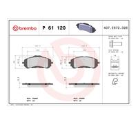 BREMBO P 61 120 Pastiglie freno anteriore per 308 Combo Berlingo Astra Partner R