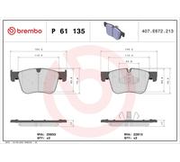 BREMBO P 61 135 Kit pastiglie freno, Freno a disco per CITROËN,DS,OPEL,PEUGEOT,T