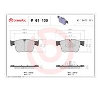 BREMBO P 61 135 Kit pastiglie freni