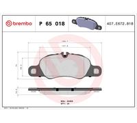 Brembo Kit Pastiglie Freno P65018