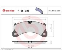BREMBO P 65 026 Kit pastiglie freni