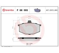 BREMBO P 68 005 Kit pastiglie freni
