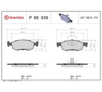 BREMBO P 68 039 Kit pastiglie freni Anteriore per RENAULT Logan II Kombi (K8)