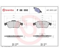 BREMBO P 68 050X Kit pastiglie freno, Freno a disco per DACIA,MITSUBISHI,NISSAN,