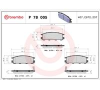 BREMBO P 78 005 Kit pastiglie freni