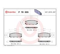 BREMBO P 78 005 Pastiglie freno posteriore per Impreza Legacy SVX