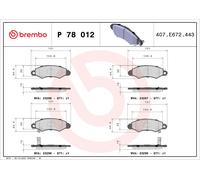BREMBO P 78 012 Kit pastiglie freni