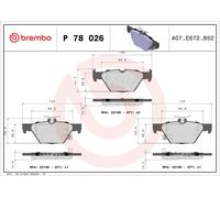 Brembo P 78 026 - Pastiglia Freno - Posteriore