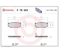 Brembo Kit Pastiglie Freno P79023