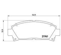 BREMBO P 83 028 Kit pastiglie freno, Freno a disco per TOYOTA