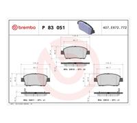 BREMBO P 83 051 Pastiglie freno anteriore per Corolla Yaris Prius Celica bB Echo