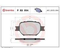 BREMBO P 83 054 Kit pastiglie freno, Freno a disco per LEXUS,SCION,TOYOTA,TOYOTA