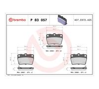 Brembo Pastiglia Freno P 83 057 Anteriore e Posteriore