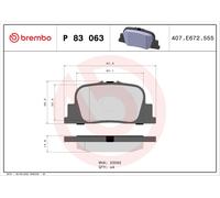 BREMBO P 83 063 Kit pastiglie freno, Freno a disco per BYD,ENGLON,FENGXING,GEELY