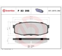 BREMBO P 83 098 Kit pastiglie freno, Freno a disco per HYUNDAI,LEXUS,TOYOTA,TOYO