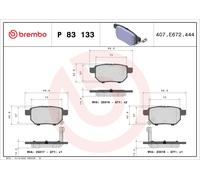 Brembo P 83 133 - Pastiglia Freno - Posteriore