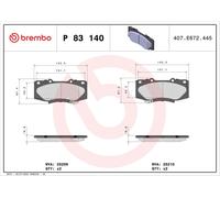 Kit Pastiglie Freno Freno A Disco Brembo P83140 Prime Line per Toyota