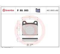 BREMBO P 85 003 Kit pastiglie freni Anteriore per VW GOLF I Cabriolet (155)
