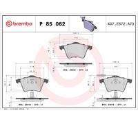BREMBO Pastiglie Freni P 85 062 Kit Pastiglie Freni,Kit Pasticche Freni VW,FORD,SEAT,SHARAN (7M8, 7M9, 7M6),GALAXY (WGR),Alhambra (7V8, 7V9)