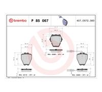 Brembo Kit pastiglie freni anteriori P85067 per VW Passat e Audi A6